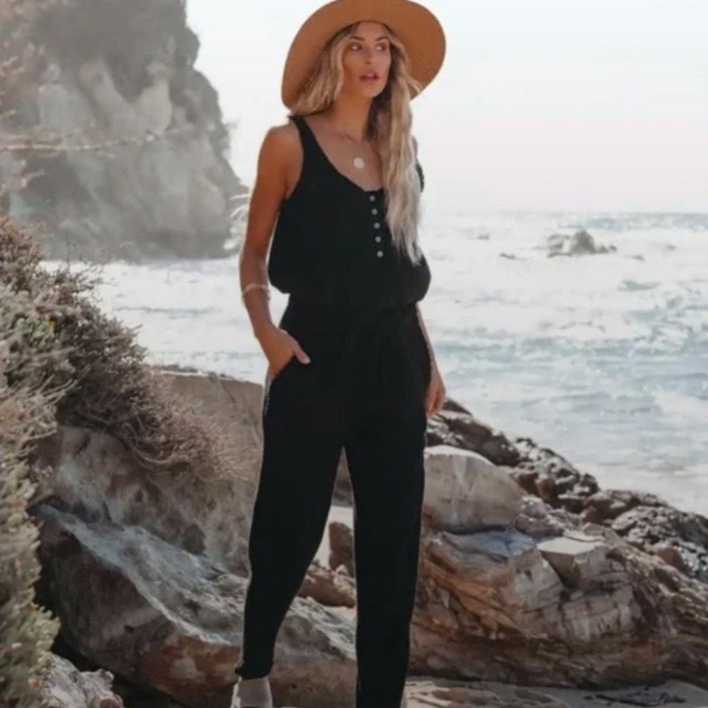 Black Cotton Jumpsuit